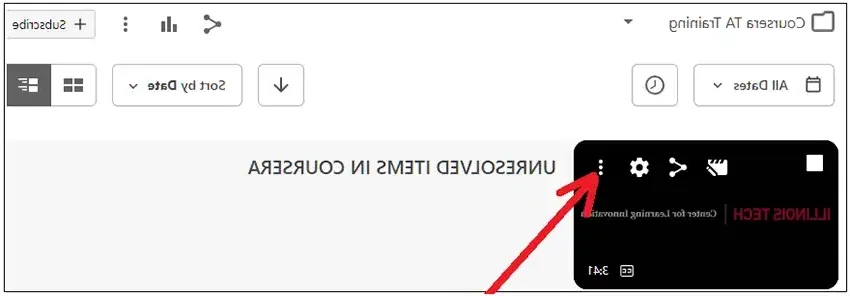 Hover over the video and click on the three dots